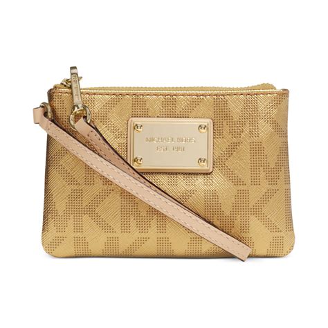 michael kors clutch bag gold|Michael Kors wristlet on sale.